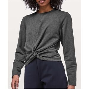 Lululemon Tuck & Gather Pullover Heathered Mod Black Size 6